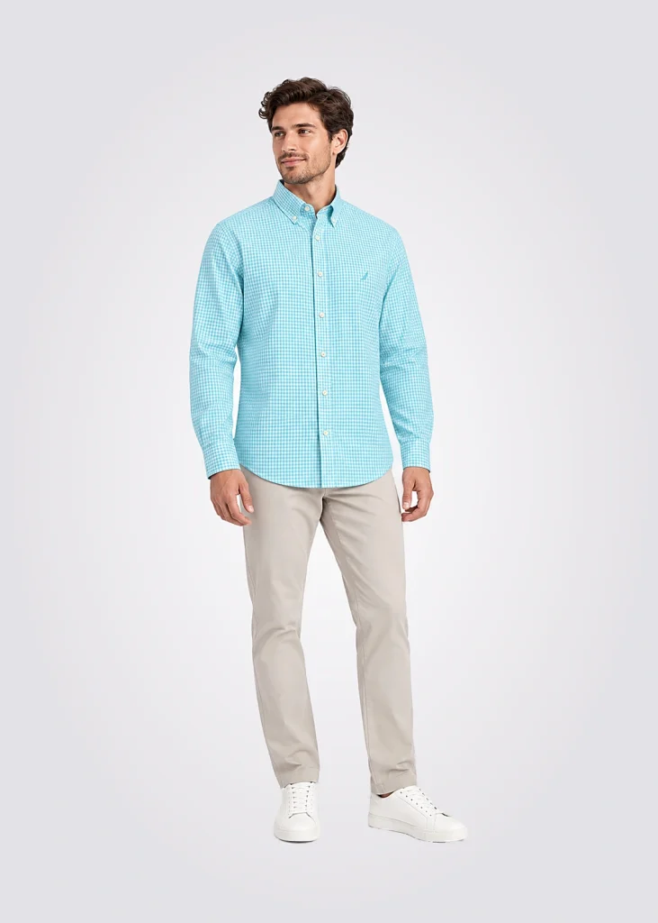 Camisa Men Regular Fit Logo Cuadros
