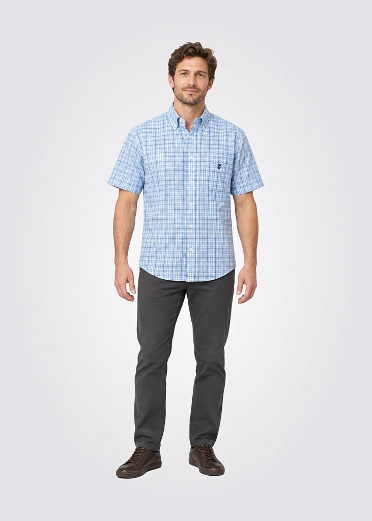 Camisa Men Regular Fit Logo Cuadros