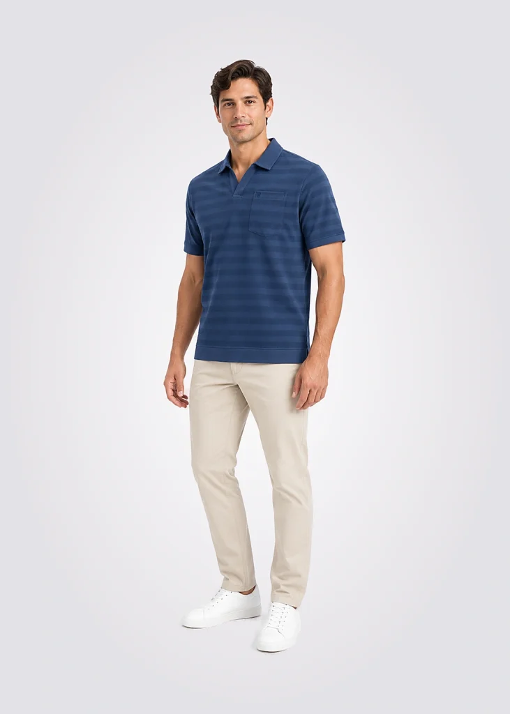 Playera Men Regular Fit Logo Rayas