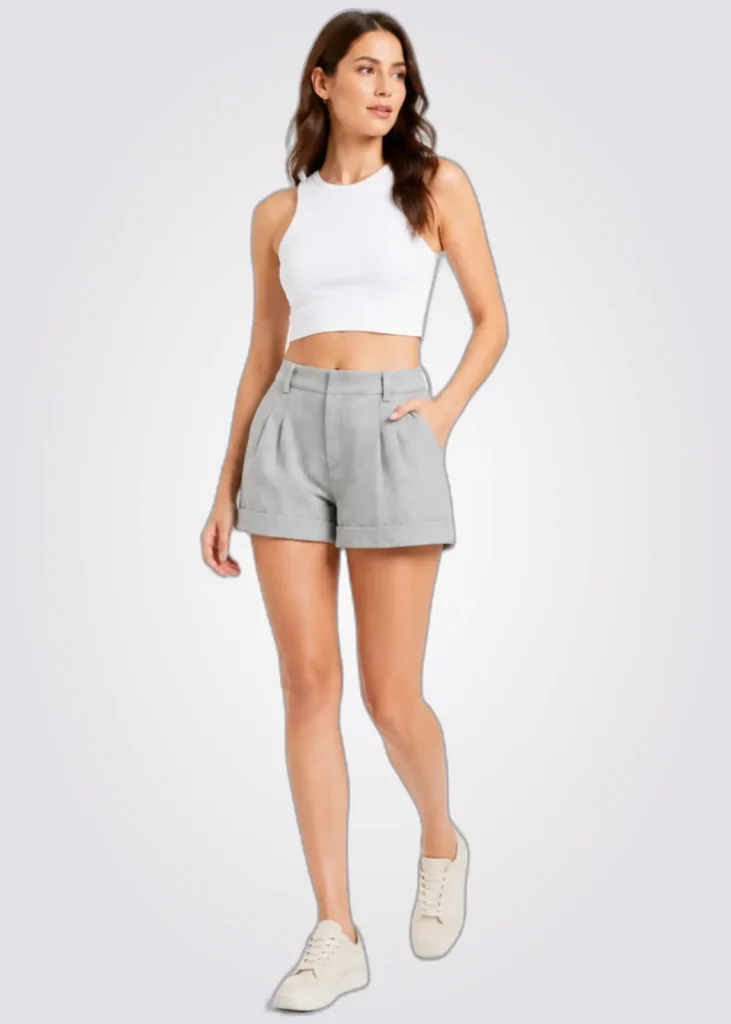 Short Women Regular Fit Casual Solido