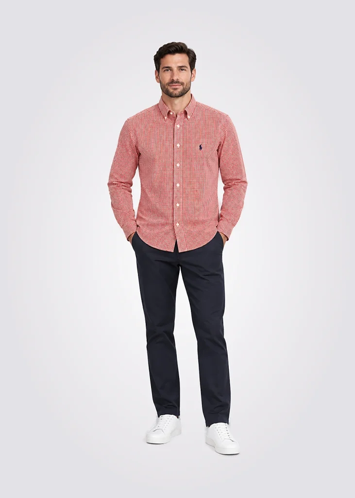 Camisa Men Custom Fit Pony Player Cuadros