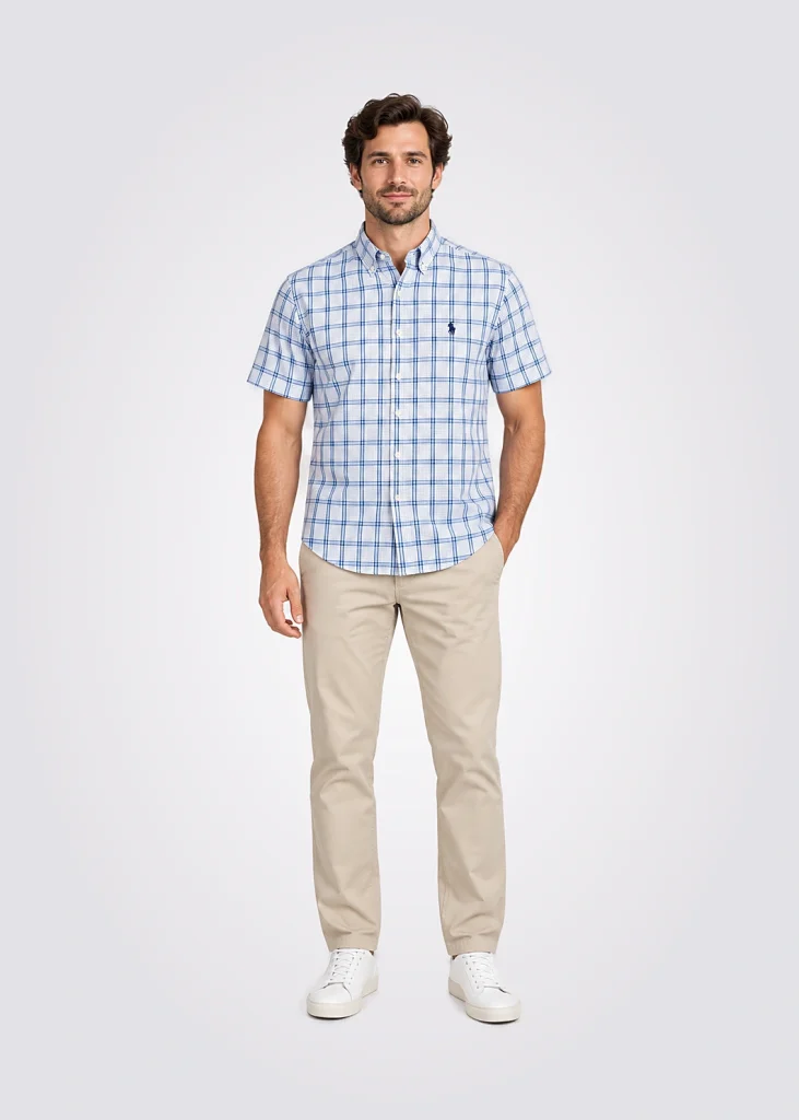 Camisa Men Custom Fit Pony Player Cuadros