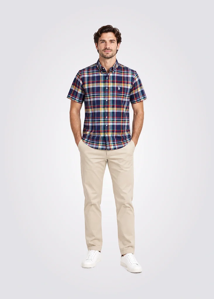 Camisa Men Custom Fit Pony Player Cuadros