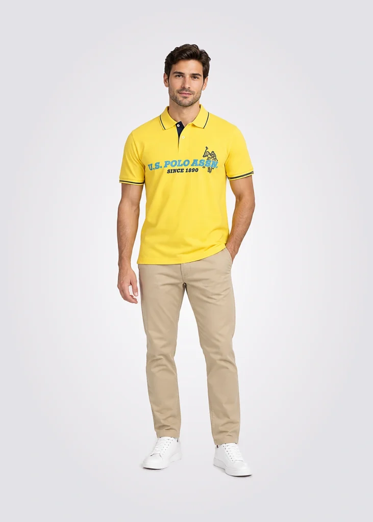 Playera Men Regular Fit Letter Solido