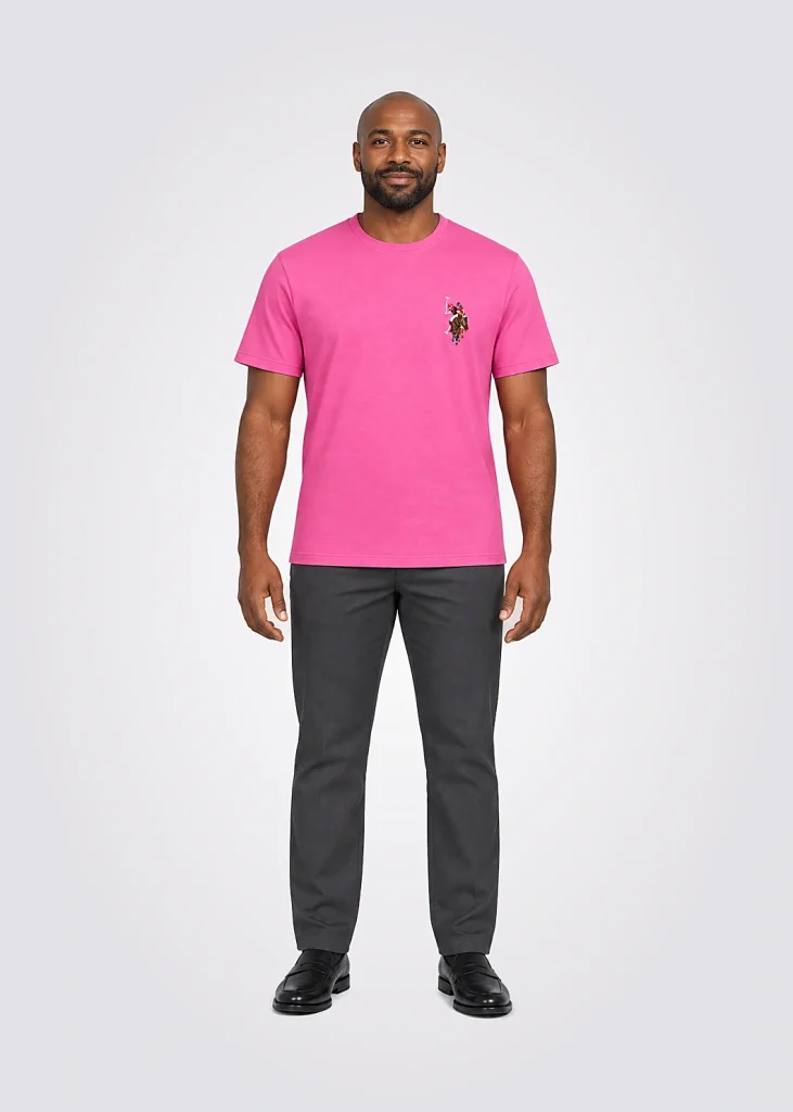 T-Shirt Men Custom Fit Big Pony Color Solido